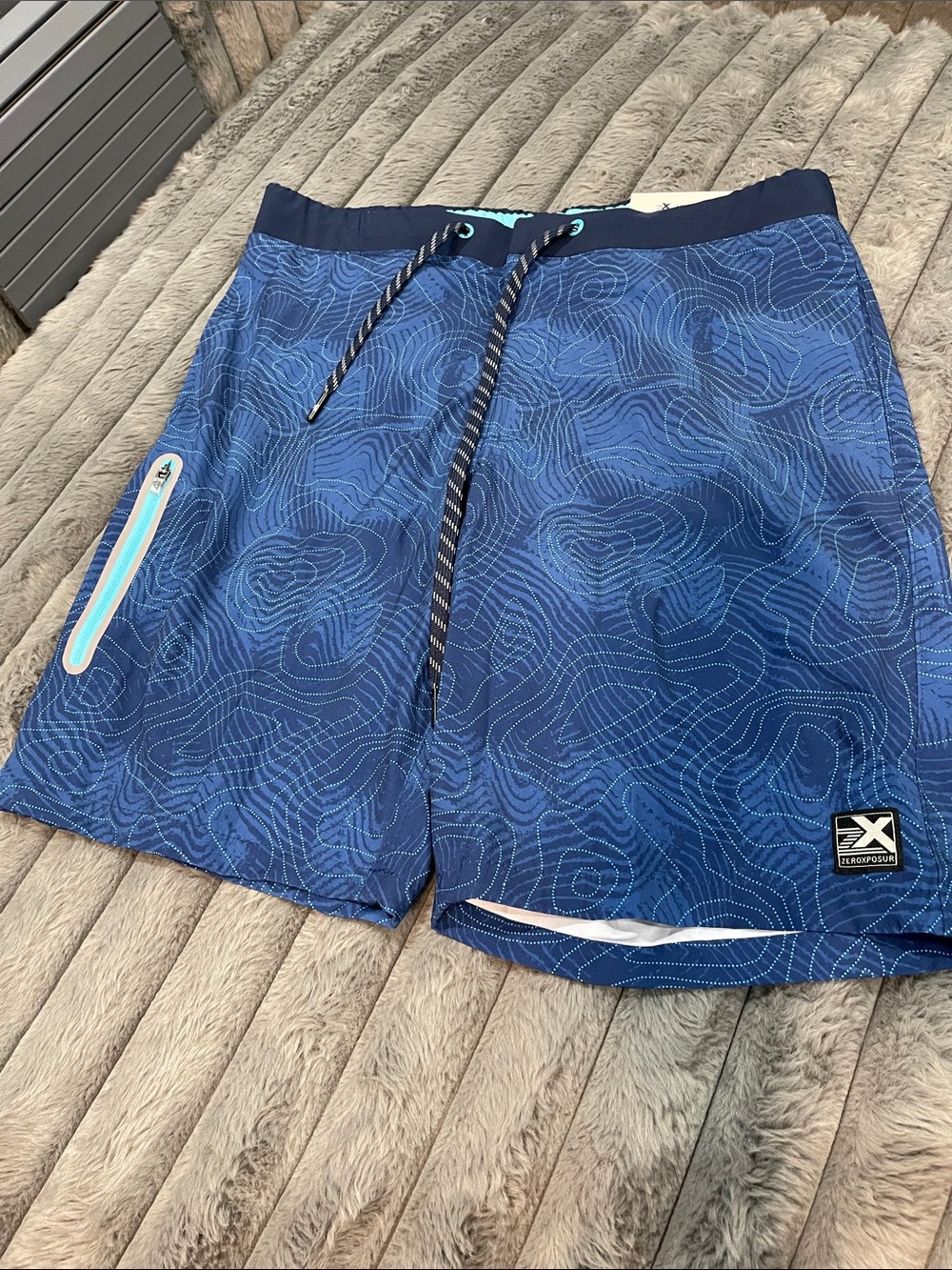 Xersion Blue Patterned Men's Swim Board Shorts